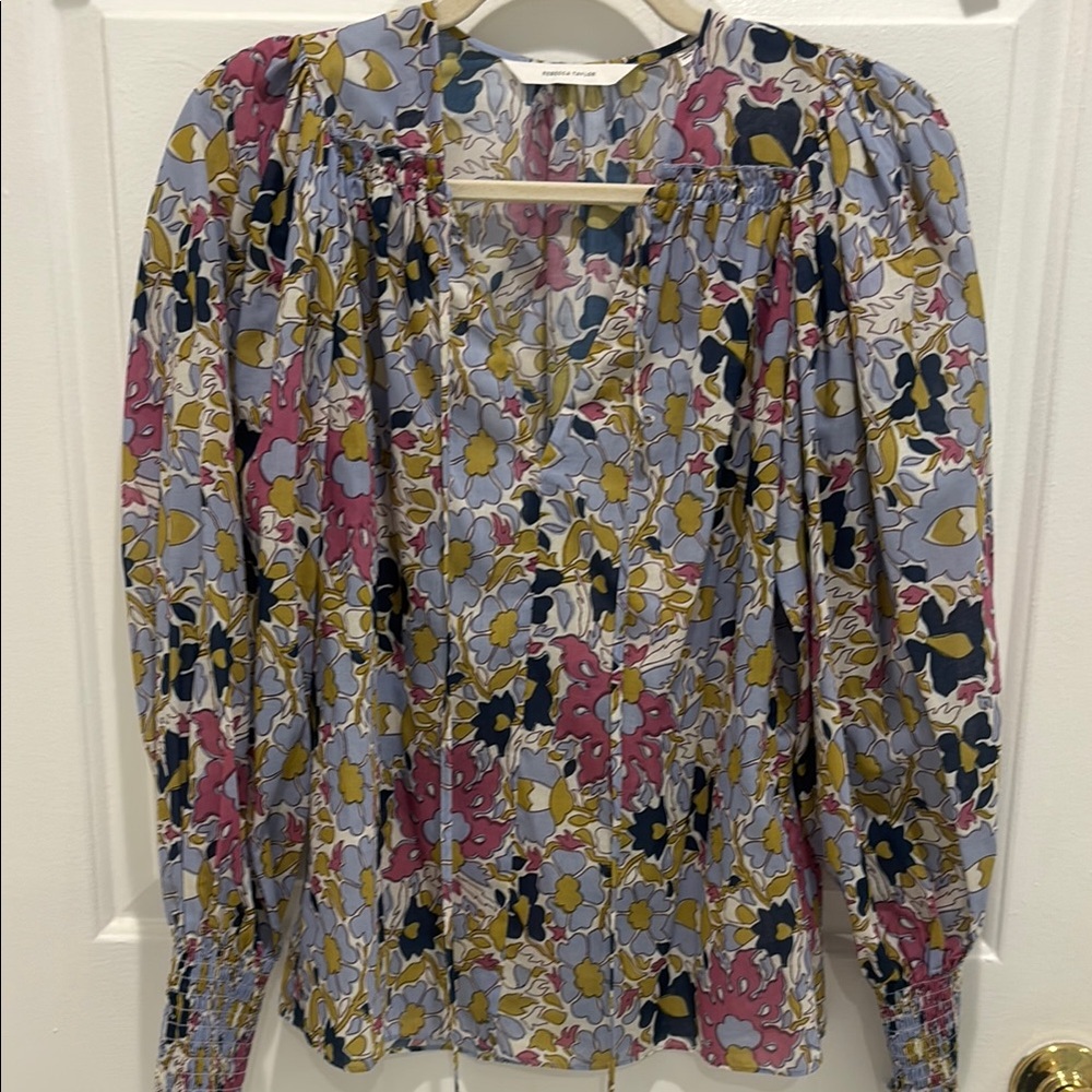 Rebecca Taylor Floral Women's Top - Multicolor Blouse XS beach cover